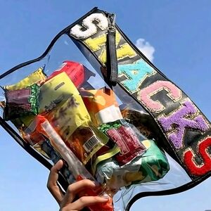 Clear Snack Holder with Colorful Lettering